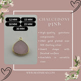 Pink Chalcedony Heart Pendant - Boho Chic Gemstone Necklace with 24kt Gold Elegance