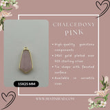 Pink Chalcedony Tie Pendant - Boho Chic Gemstone Necklace with 24kt Gold Elegance
