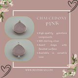 Pink Chalcedony Heart Pendant - Boho Chic Gemstone Necklace with 925 Sterling Silver Elegance