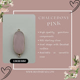 Pink Chalcedony Oval Pendant - Boho Chic Gemstone Necklace with 925 Sterling Silver Elegance