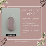 Pink Chalcedony Oval Pendant - Boho Chic Gemstone Necklace with 925 Sterling Silver Elegance