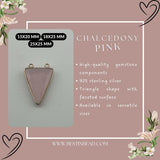 Pink Chalcedony Triangle Pendant - Boho Chic Gemstone Necklace with 925 Sterling Silver Elegance