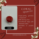 Boho Chic Coral Bezel Pendant - Handcrafted Gemstone Necklace in 925 Sterling Silver with Stunning Finishes