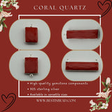 Boho Chic Coral Bezel Pendant - Handcrafted Gemstone Necklace in 925 Sterling Silver with Stunning Finishes