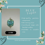 Boho Chic Blue Topaz Bezel Pendant - Handcrafted Gemstone Necklace in 925 Sterling Silver with Stunning Finishes