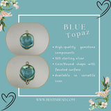 Boho Chic Blue Topaz Bezel Pendant - Handcrafted Gemstone Necklace in 925 Sterling Silver with Stunning Finishes