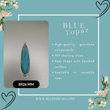 Blue Topaz Sterling Silver Pendant – Boho Gemstone Bezel Necklace