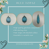Blue Topaz Sterling Silver Pendant – Boho Gemstone Bezel Necklace
