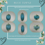 Blue Topaz Sterling Silver Pendant – Handcrafted Bezel Gemstone