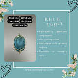 Blue Topaz Sterling Silver Pendant – Handcrafted Bezel Gemstone
