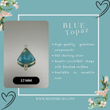 Boho Chic Blue Topaz Bezel Pendant - Handcrafted Gemstone Necklace in 925 Sterling Silver with Stunning Finishes