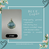Boho Chic Blue Topaz Bezel Pendant - Handcrafted Gemstone Necklace in 925 Sterling Silver with Stunning Finishes