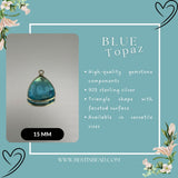 Blue Topaz Sterling Silver Pendant – Boho Gemstone Bezel Necklace