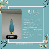 Boho Blue Topaz Pendant – 24kt Gold Plated Gemstone Necklace