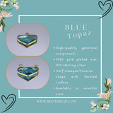 Boho Chic Blue Topaz Bezel Pendant - Handcrafted Gemstone Necklace with 24kt Gold Plating