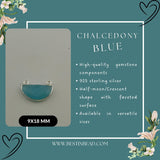 Boho Chic Chalcedony Blue Bezel Pendant - Handcrafted Gemstone Necklace in 925 Sterling Silver with Stunning Finishes