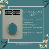 Boho Chic Chalcedony Blue Bezel Pendant - Handcrafted Gemstone Necklace in 925 Sterling Silver with Stunning Finishes
