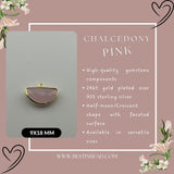 Pink Chalcedony Moon/Crescent Pendant - Boho Chic Gemstone Necklace with 24kt Gold Elegance