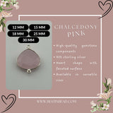 Pink Chalcedony Heart Pendant - Boho Chic Gemstone Necklace with 925 Sterling Silver Elegance