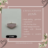 Pink Chalcedony Chevron/Half Hexagon Pendant - Boho Chic Gemstone Necklace with 925 Sterling Silver Elegance