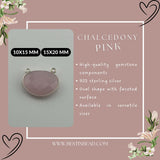 Pink Chalcedony Oval Pendant - Boho Chic Gemstone Necklace with 925 Sterling Silver Elegance