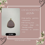 Pink Chalcedony Triangle Pendant - Boho Chic Gemstone Necklace with 925 Sterling Silver Elegance