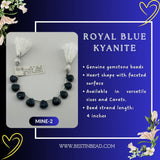 Royal Blue Kyanite Faceted Heart Beads | 9-10mm | 28 Cts | 4 Inch Strand | Natural Semi Precious Gemstone | Birthstone Jewelry | DIY Crafts