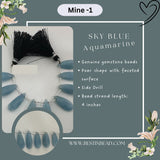 Sky Blue Auamarine Natural Pear Bead Strand