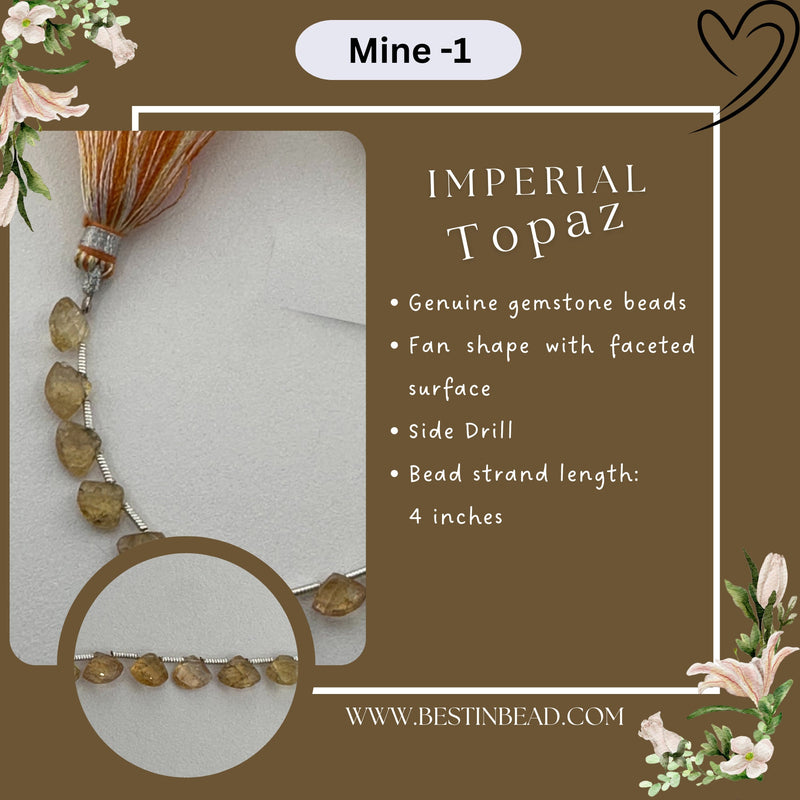 Imperial Topaz Natural Fan Bead Strand