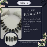 Blue Kyanite Natural Stick Bead Strand
