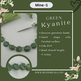 Green Kyanite Natural Heart Bead Strand