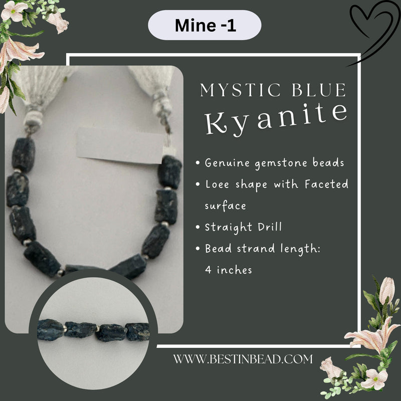 Mystic Blue Kyanite Natural Loee Bead Strand