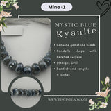 Mystic Blue Kyanite Natural Rondelle Bead Strand