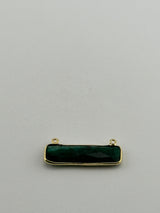Emerald Rectangle/Bar Pendant - Boho Chic Gemstone Necklace with 24kt Gold Elegance