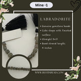 Labradorite Natural Cube Bead Strand