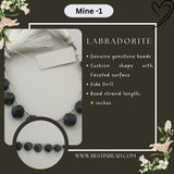 Labradorite Natural Cushion Bead Strand
