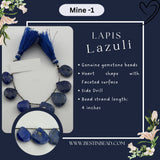 Lapis Lazuli Natural Heart Bead Strand