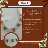 Multi Moonstone Natural Teardrop Bead Strand