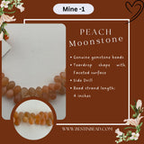 Peach Moonstone Natural Teardrop Bead Strand