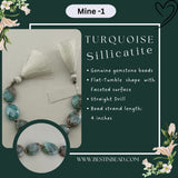Turquoise Sillicatite Flat Tumble Bead Strand