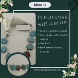 Turquoise Sillicatite Slice Bead Strand