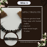 Spectrolite Pear Bead Strand