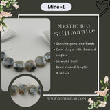 Mystic Bio Sillimanite Coin Bead Strand