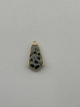 Dalmatian Jasper Tie Pendant - Boho Chic Gemstone Necklace with 24kt Gold Elegance