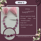 Pink Sapphire Natural D Shape Bead Strand