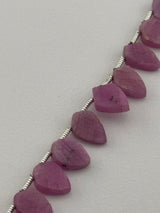 Flat Arrow Head Pink Sapphire Natural Beads - DIY Beading Supplies