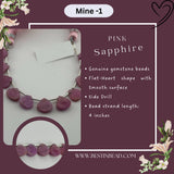 Pink Sapphire Natural Flat Heart Head Bead Strand