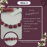 Pink Sapphire Natural Unusual Heart Bead Strand