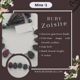Ruby Zoisite Flat Pear Bead Strand