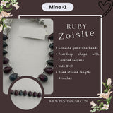 Ruby Zoisite Teardrop Bead Strand